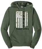 Canes Nation Flag Hoodie- Army Green
