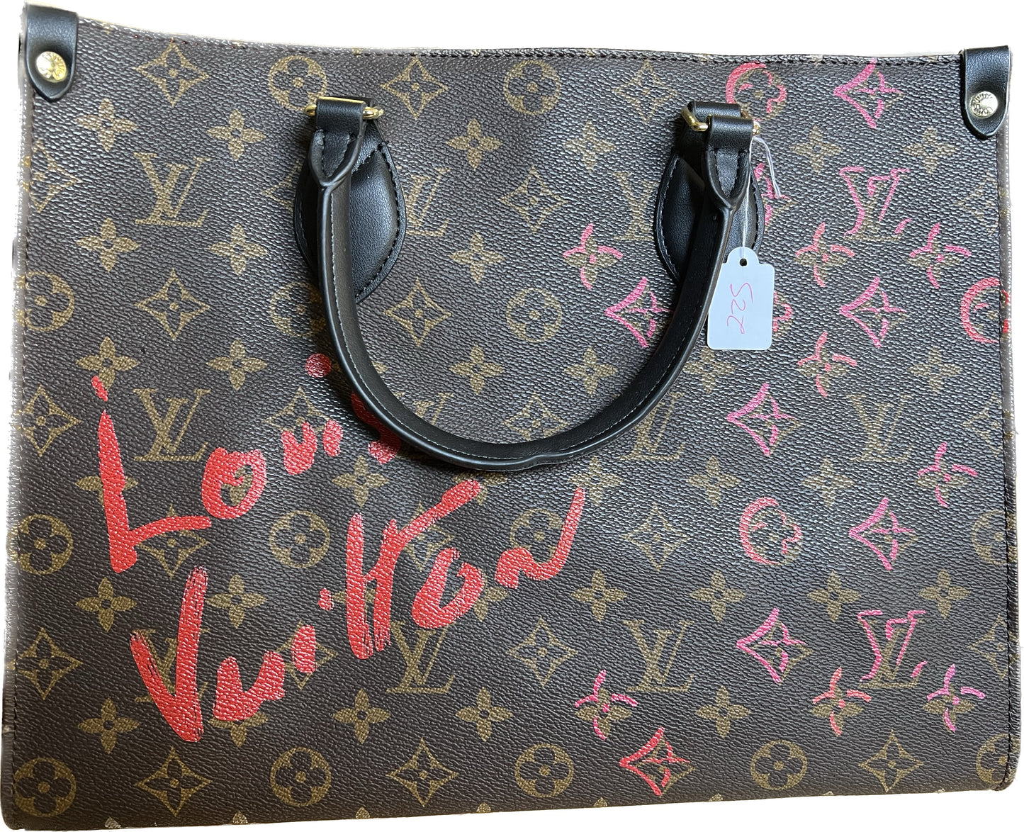 25. Louis Vuitton Red Writing- $225
