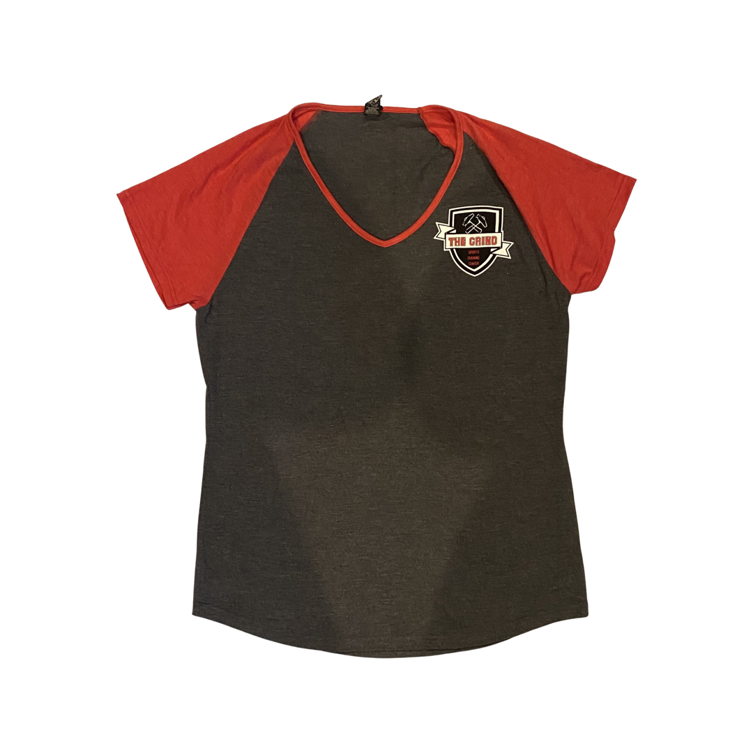 Grind Logo Womens V-Neck T-Shirt