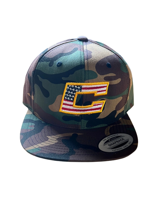 "C" American Flag Camo Hat
