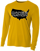 A4 Canes Nation Long Sleeve Dri Fit- Gold